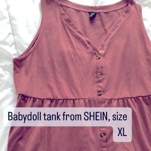 Dusty pink babydoll tank